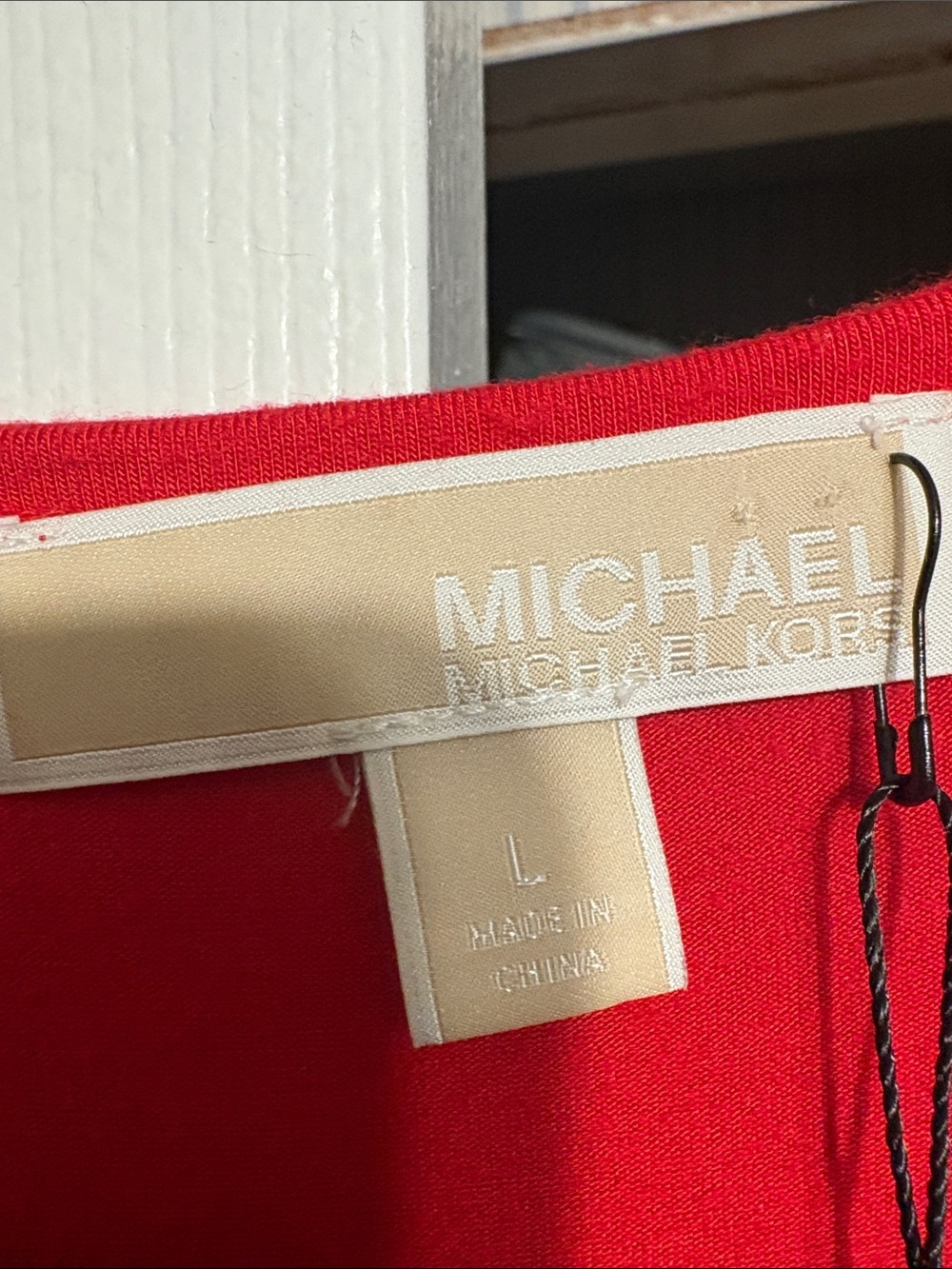 Michael Kors Red Fringe-Detail Long Sleeve Top - Picture 4 of 4